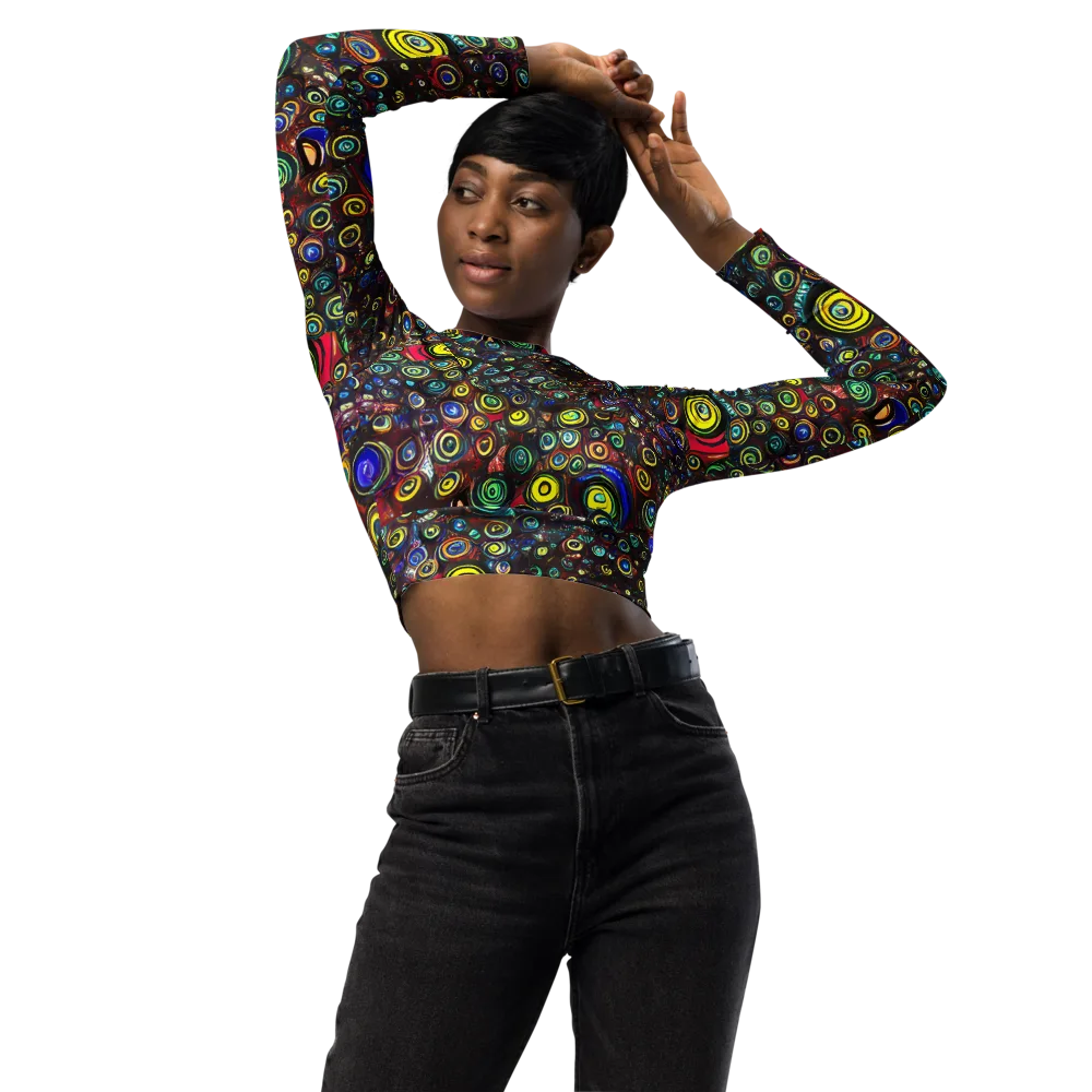 Neon Oculus on Long Sleeve Crop Top — Front