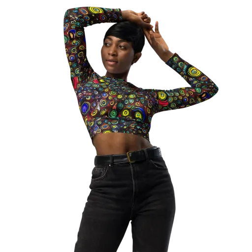 Neon Oculus on a Long Sleeve Crop Top