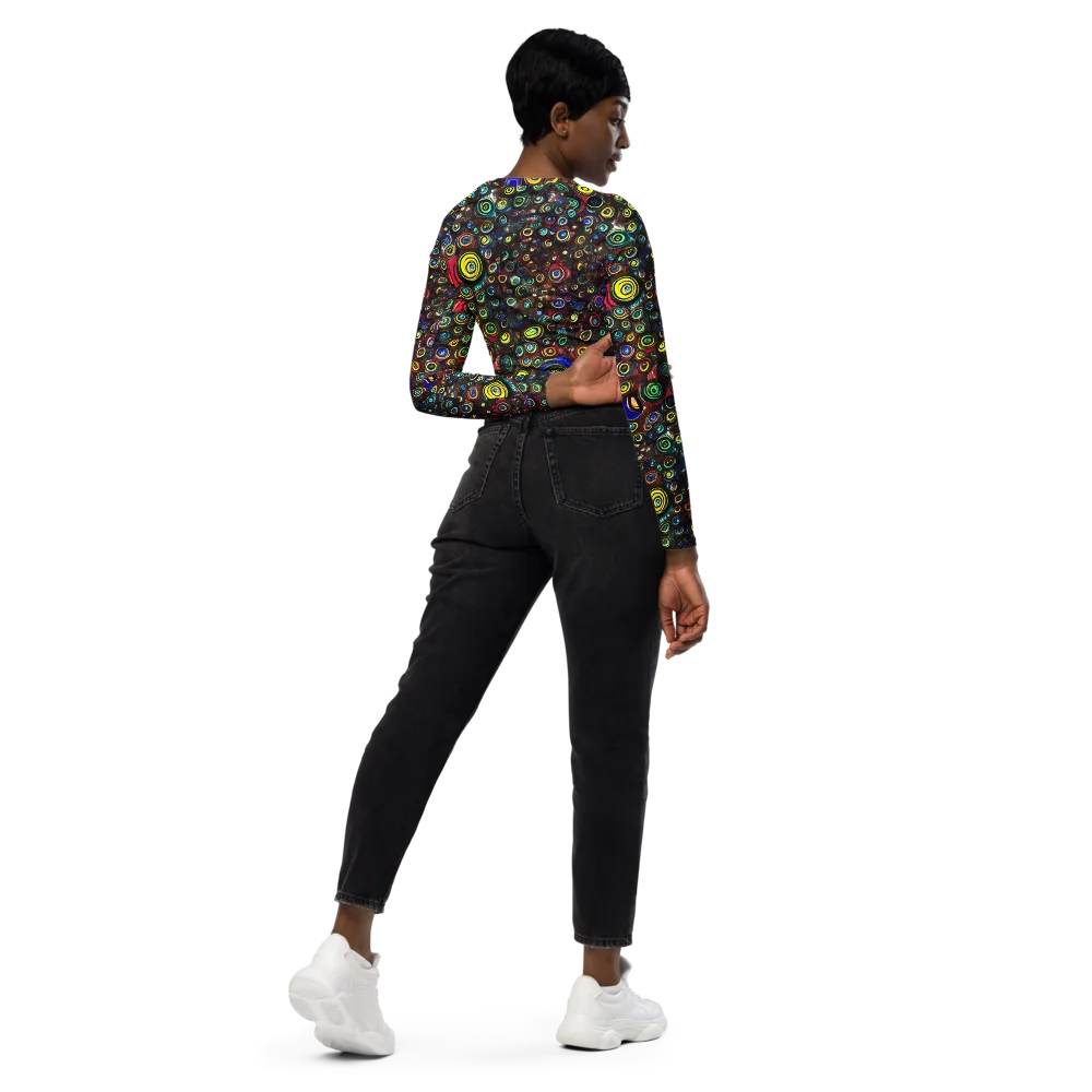 Neon Oculus on Long Sleeve Crop Top — Right Back