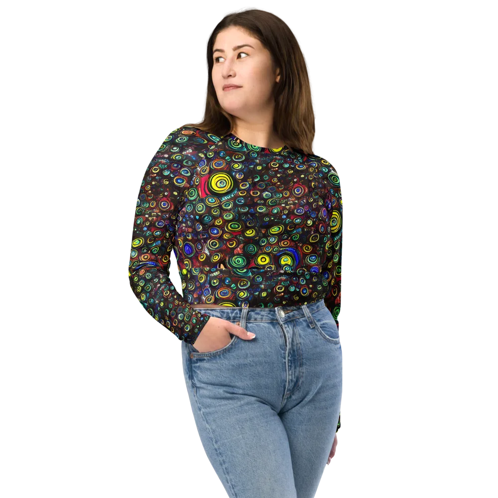 Neon Oculus on Long Sleeve Crop Top — Front