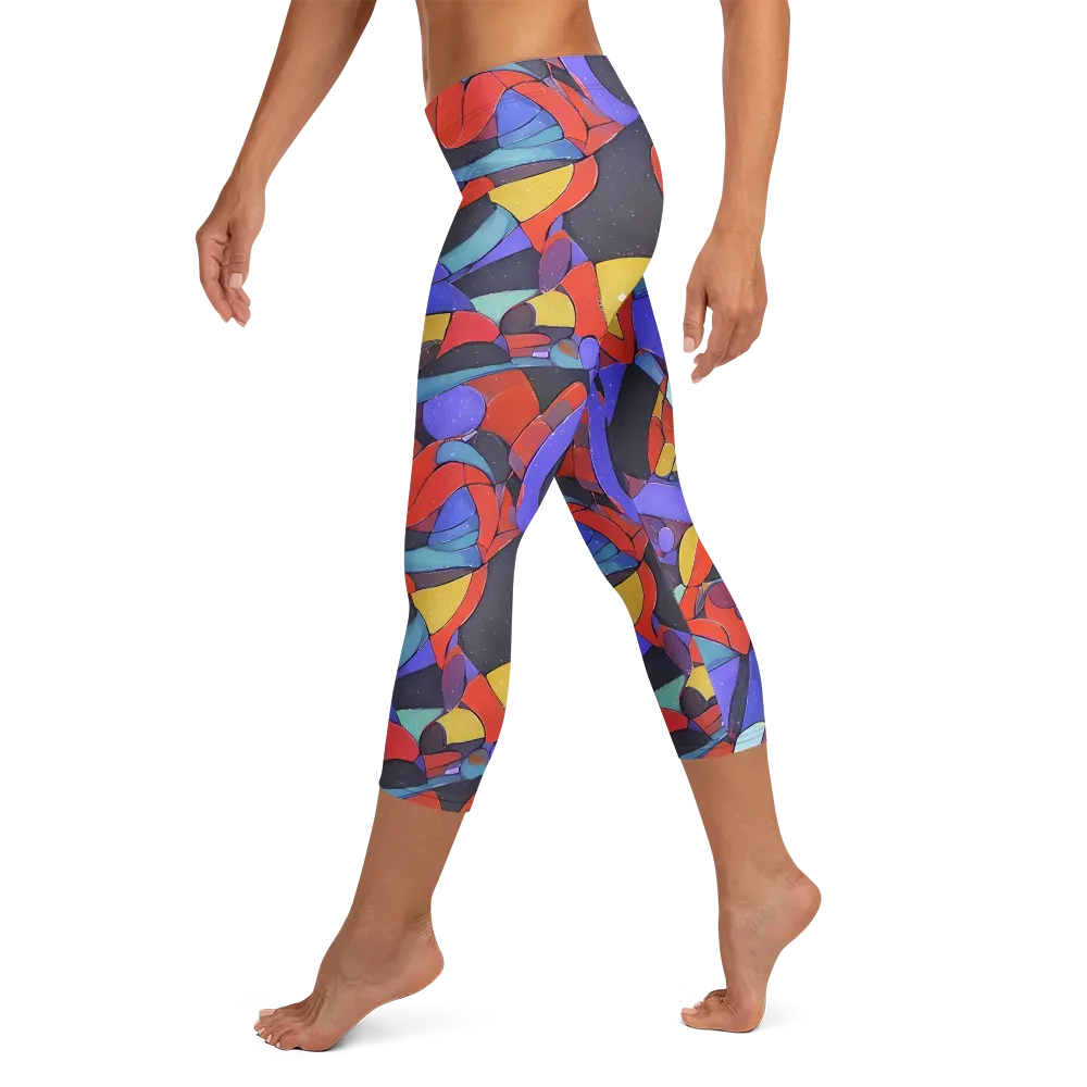 Neon Interlock on Capri Leggings — Left