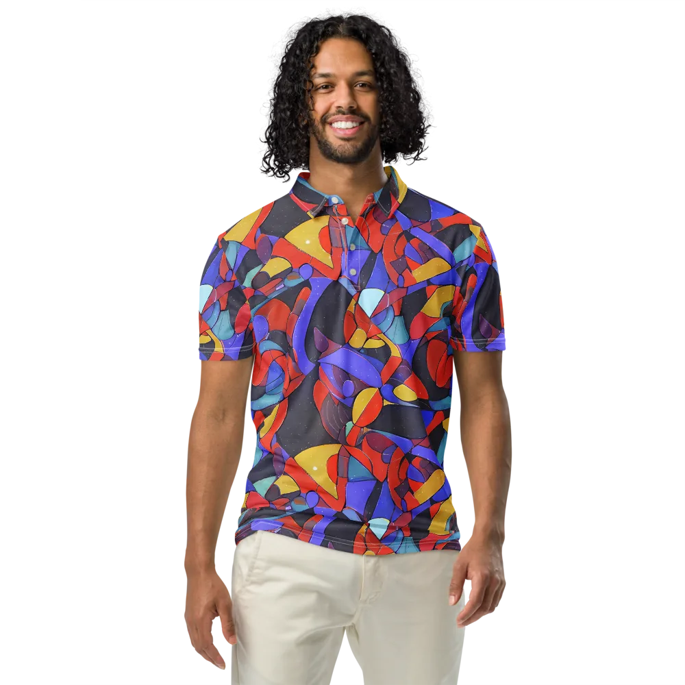 Neon Interlock on Men's Slim Fit Polo Shirt — Front