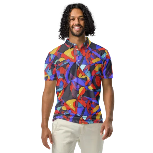 Neon Interlock on a Men's Slim Fit Polo Shirt