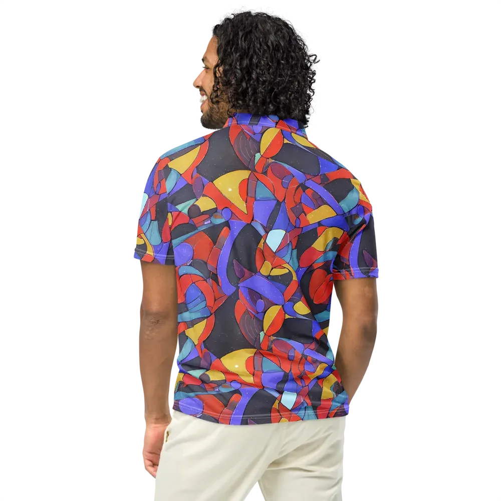 Neon Interlock on Men's Slim Fit Polo Shirt — Back
