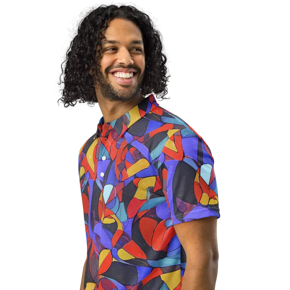 Neon Interlock on Men's Slim Fit Polo Shirt — Left Front
