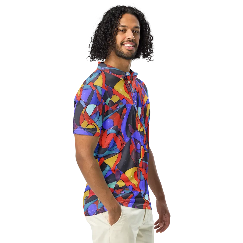 Neon Interlock on Men's Slim Fit Polo Shirt — Right Front