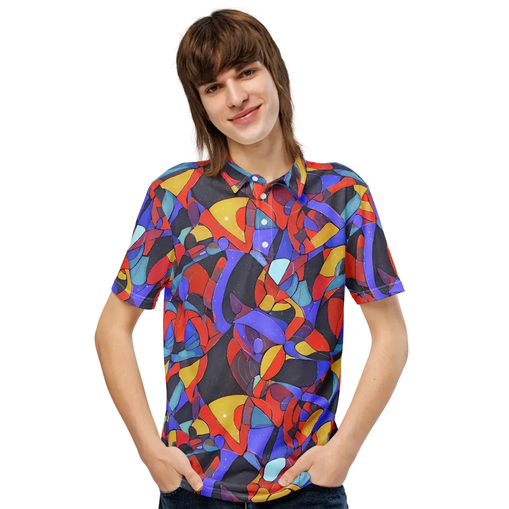 Neon Interlock on Men's Slim Fit Polo Shirt — Front
