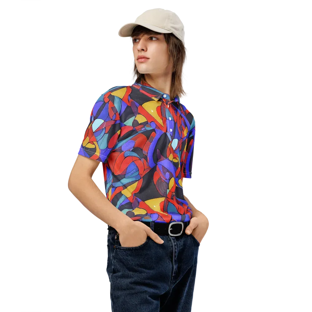 Neon Interlock on Men's Slim Fit Polo Shirt — Right Front