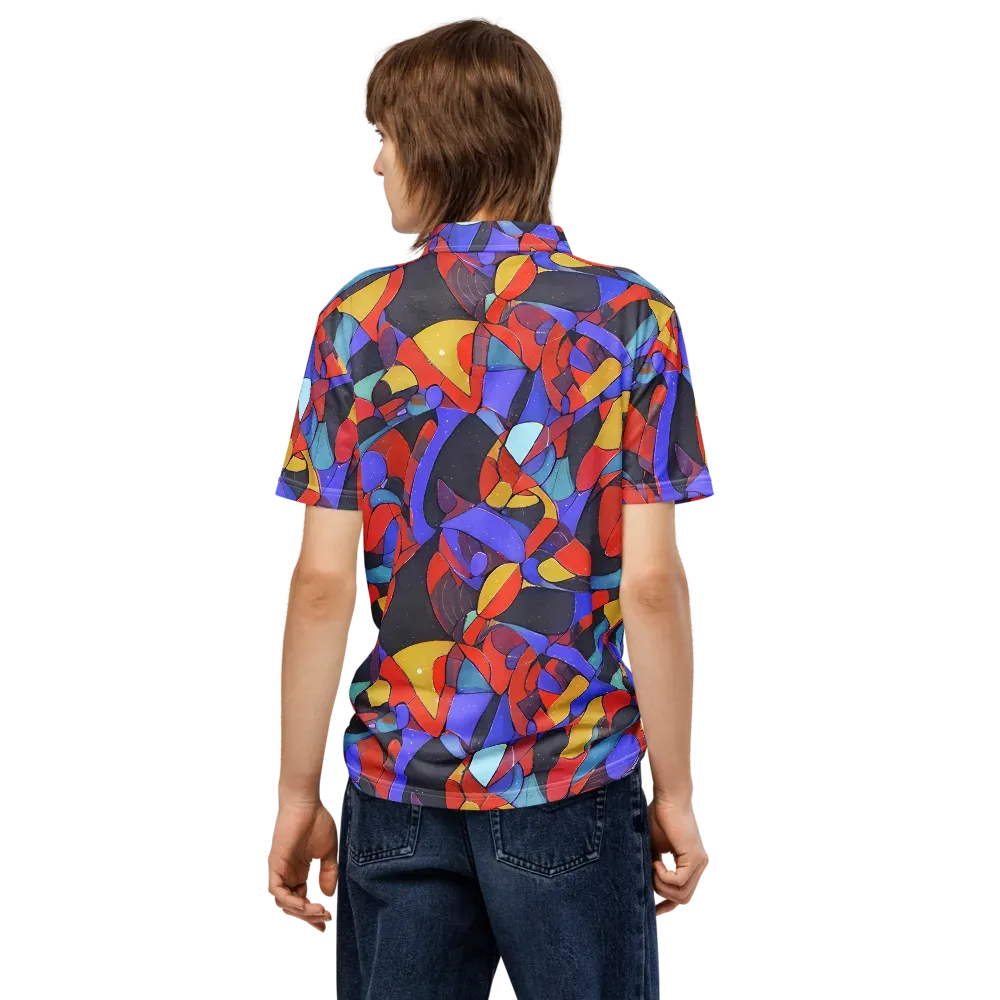 Neon Interlock on Men's Slim Fit Polo Shirt — Back