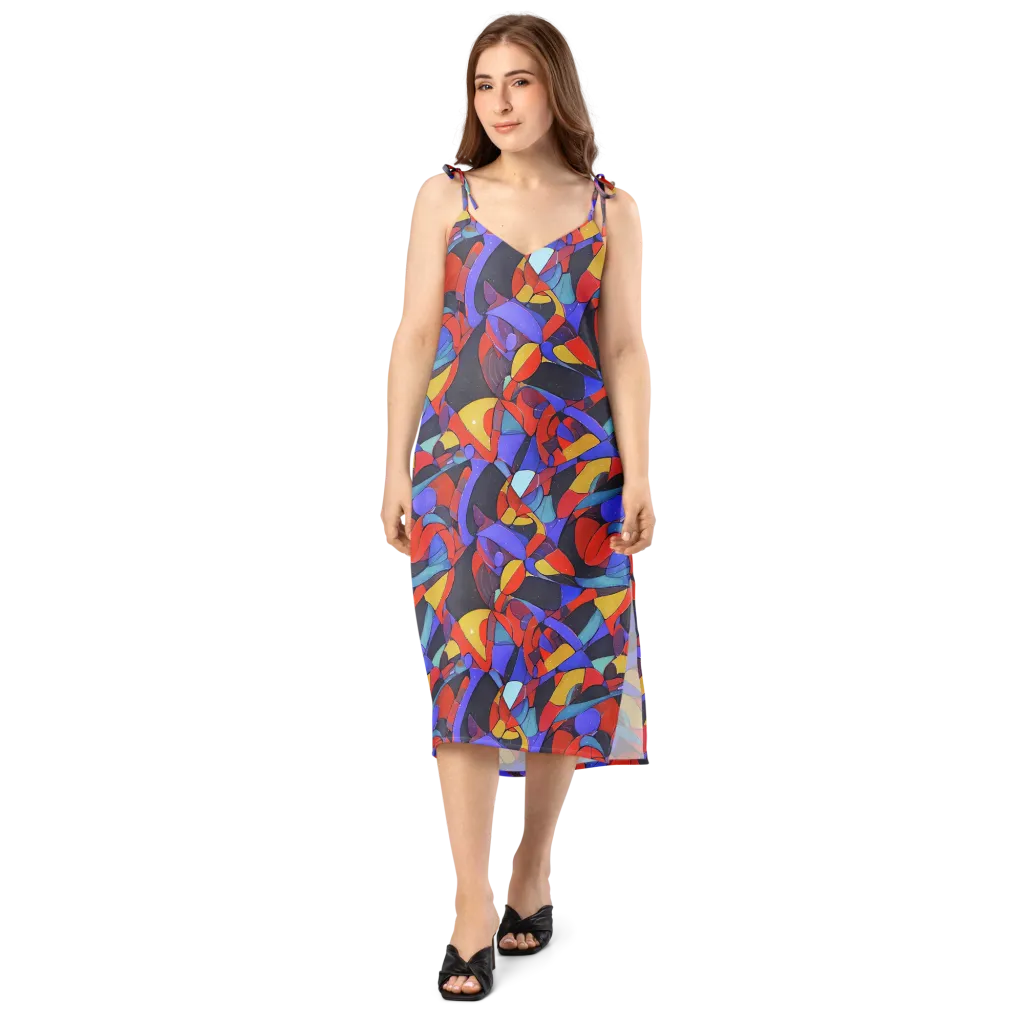 Neon Interlock on Slip Dress — Front