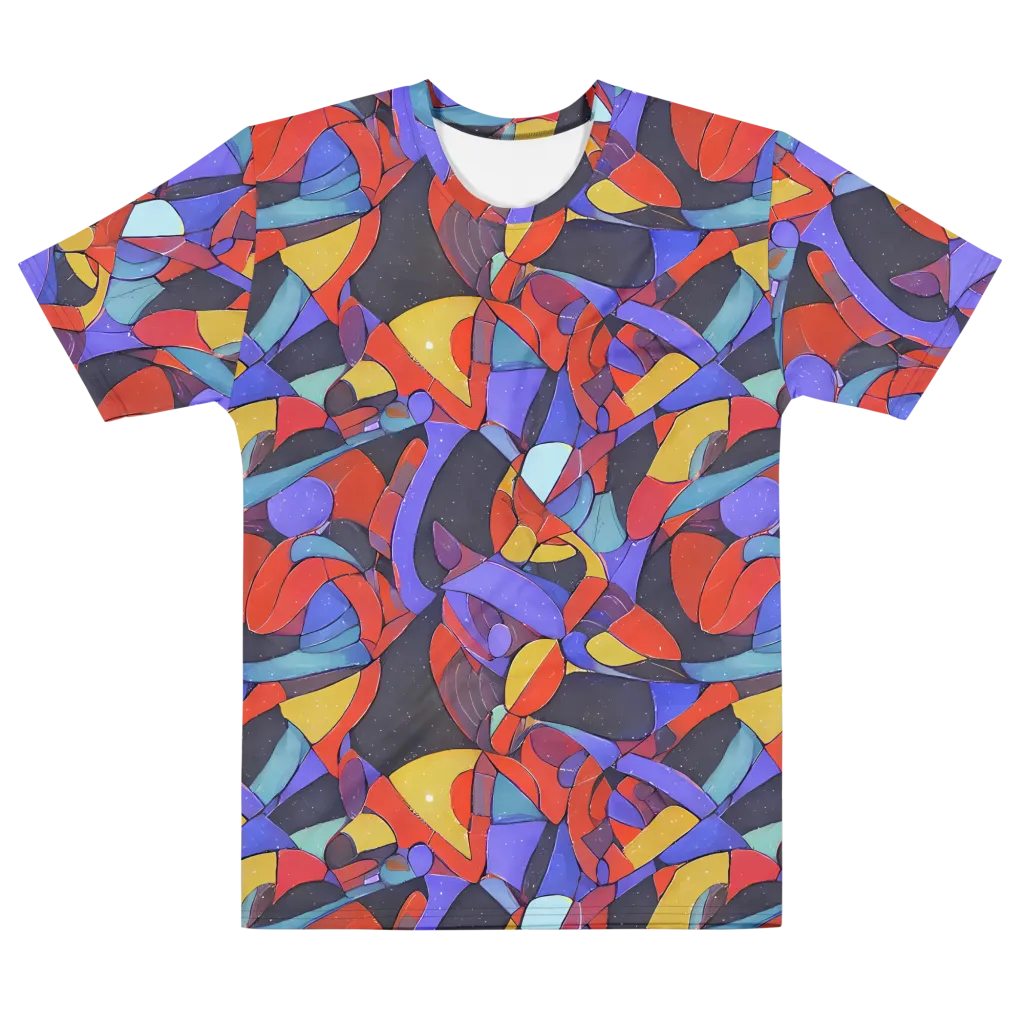 Neon Interlock on Men's Cotton Crew Neck T-Shirt — Front
