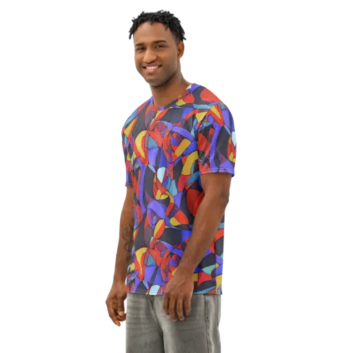 Neon Interlock on a Men's Cotton Crew Neck T-Shirt