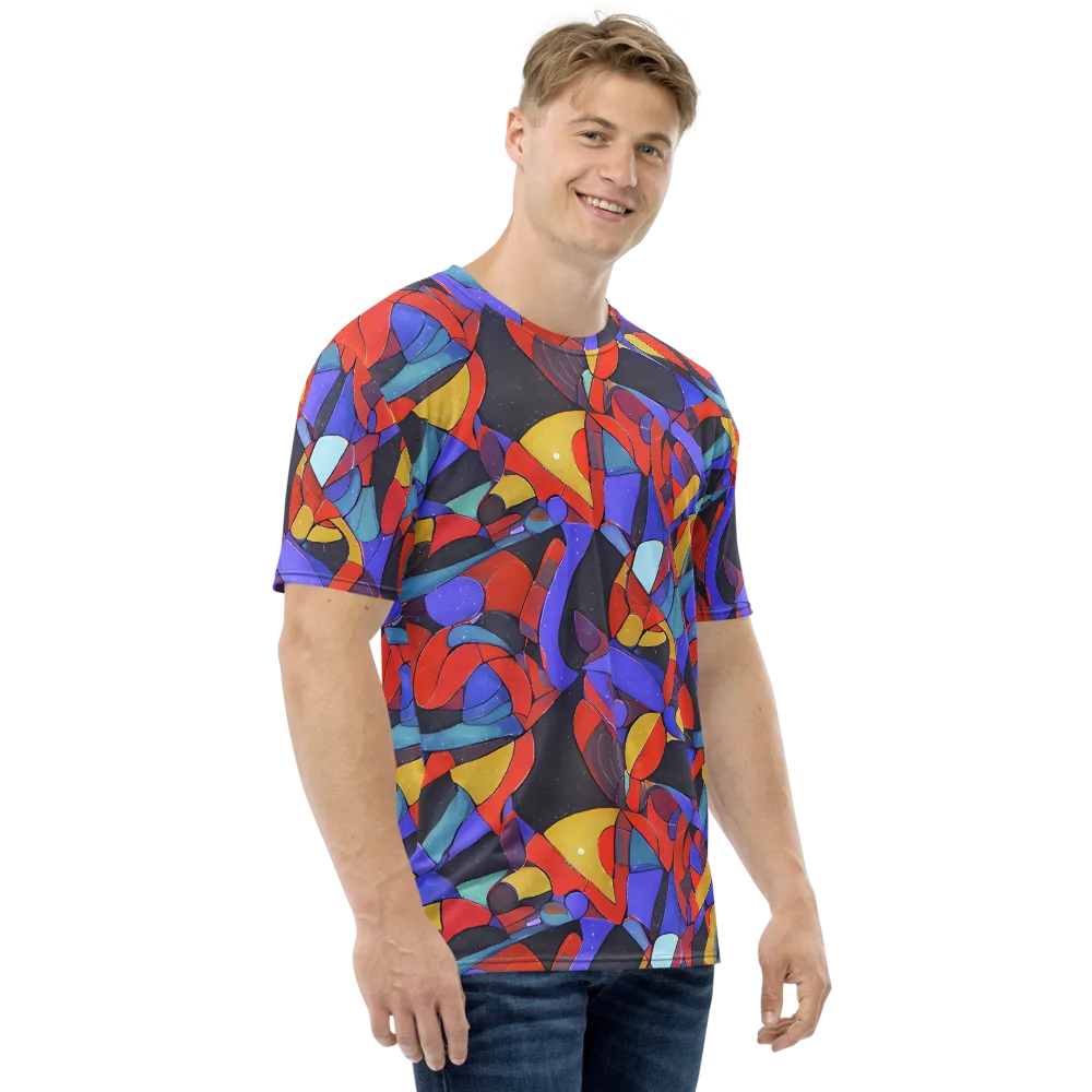 Neon Interlock on Men's Crew Neck T-Shirt — Right