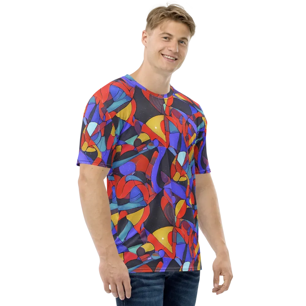 Neon Interlock on Men's Crew Neck T-Shirt — Right