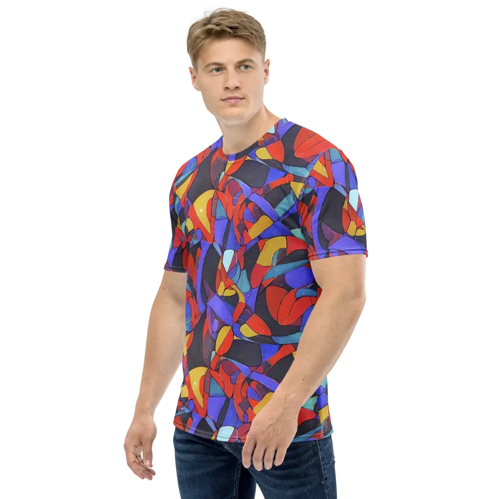 Neon Interlock on Men's Crew Neck T-Shirt — Left