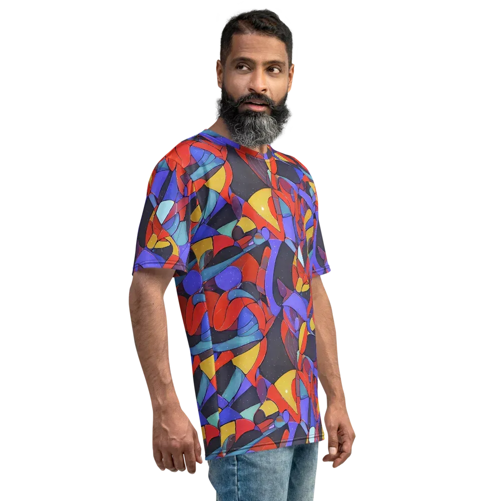 Neon Interlock on Men's Crew Neck T-Shirt — Right
