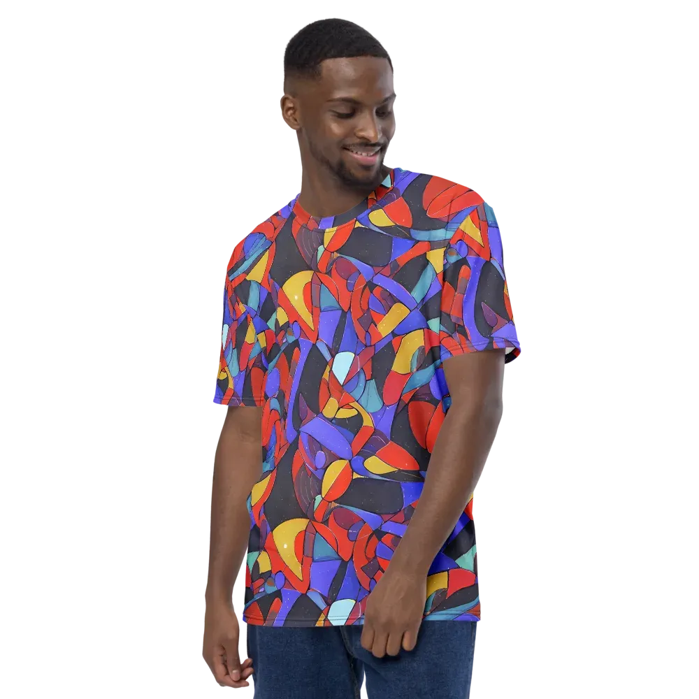 Neon Interlock on Men's Crew Neck T-Shirt — Left