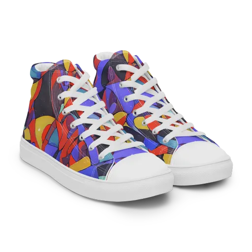 Neon Interlock on a Men's High Top Canvas Shoes