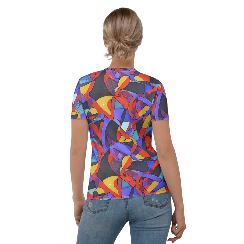 Neon Interlock on Women's Crew Neck T-Shirt — Back