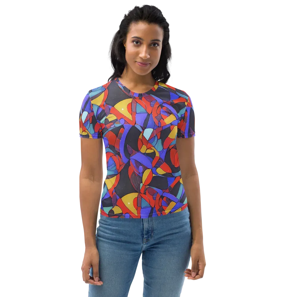 Neon Interlock on Women's Crew Neck T-Shirt — Front