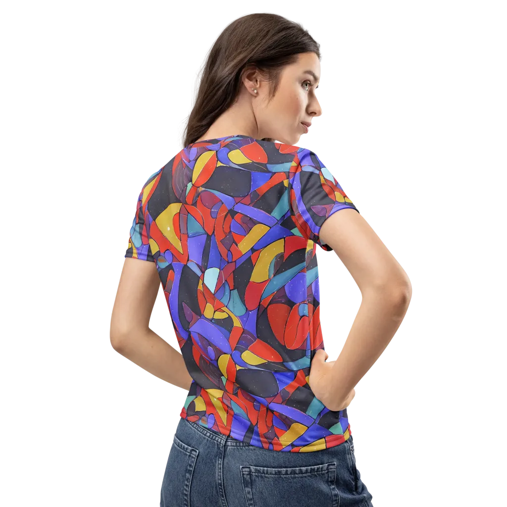 Neon Interlock on Women's Crew Neck T-Shirt — Back