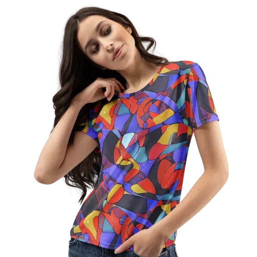 Neon Interlock on a Women's Crew Neck T-Shirt