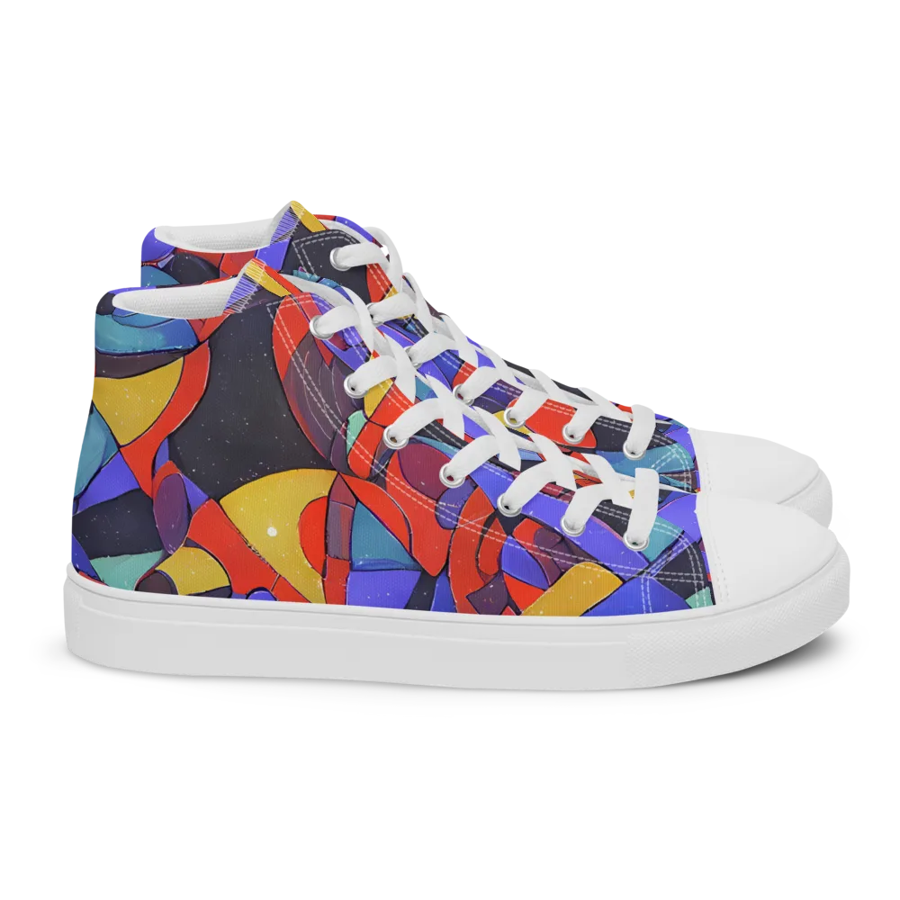 Neon Interlock on Women's High Top Canvas Shoes — Right