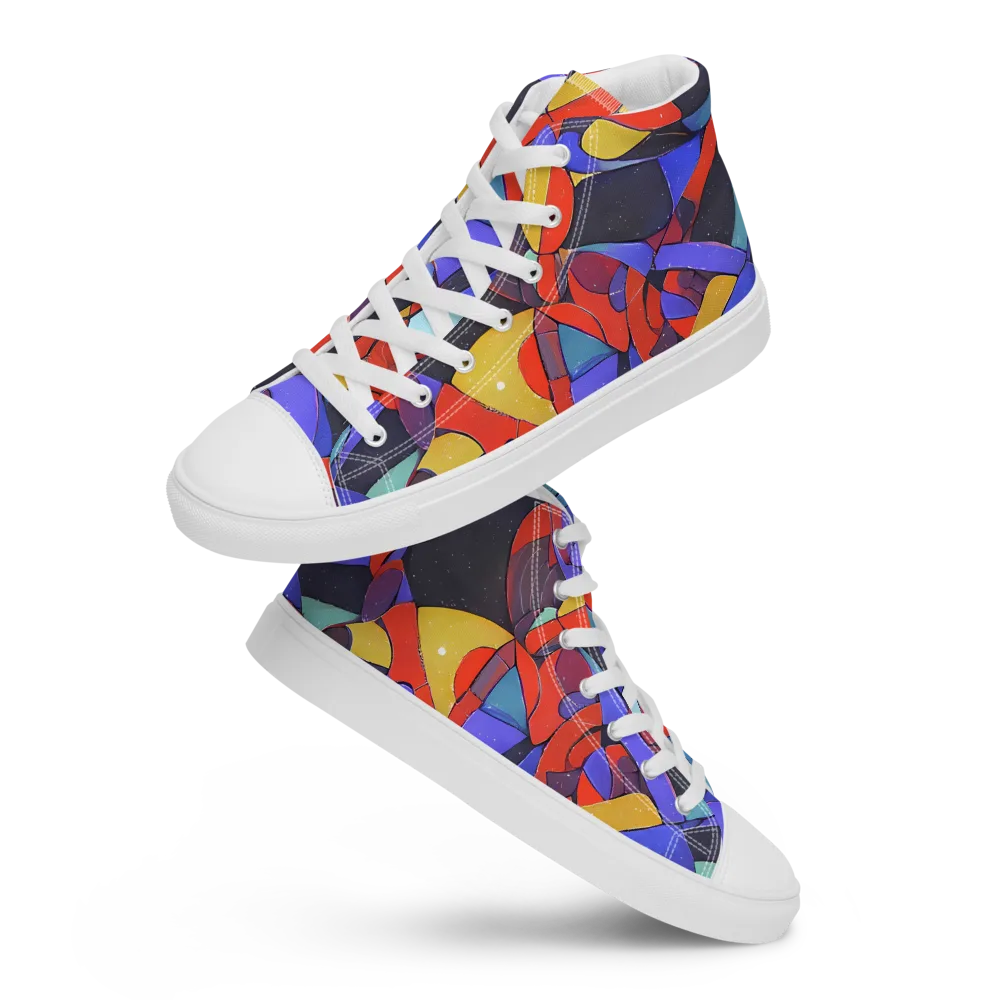 Neon Interlock on Women's High Top Canvas Shoes — Front