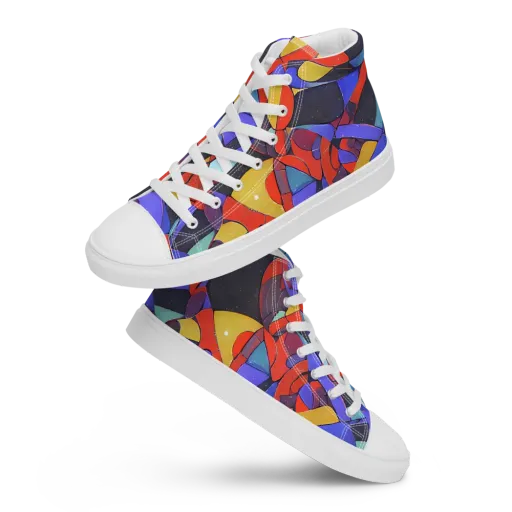 Neon Interlock on a Women's High Top Canvas Shoes