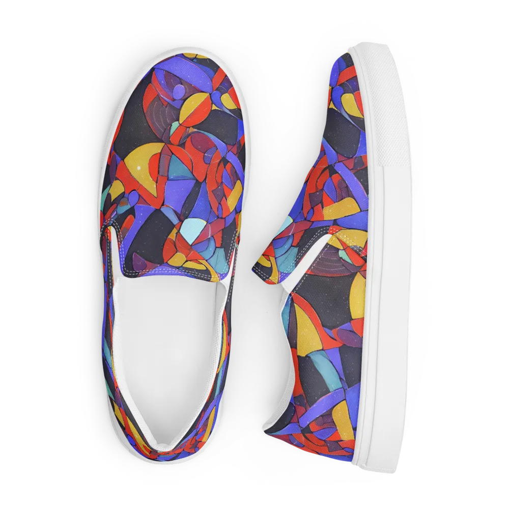 Neon Interlock on Men's Slip-On Canvas Shoes — Front