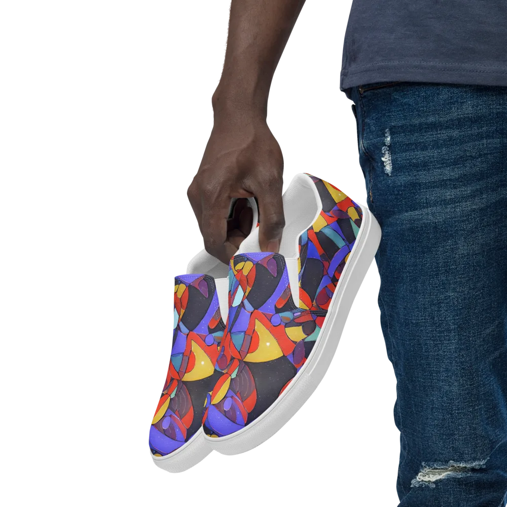 Neon Interlock on Men's Slip-On Canvas Shoes — Left Front