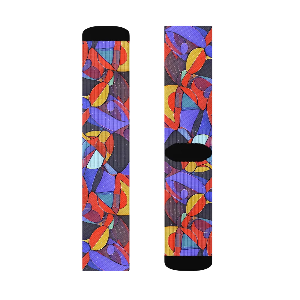 Neon Interlock on Socks — Left Sock