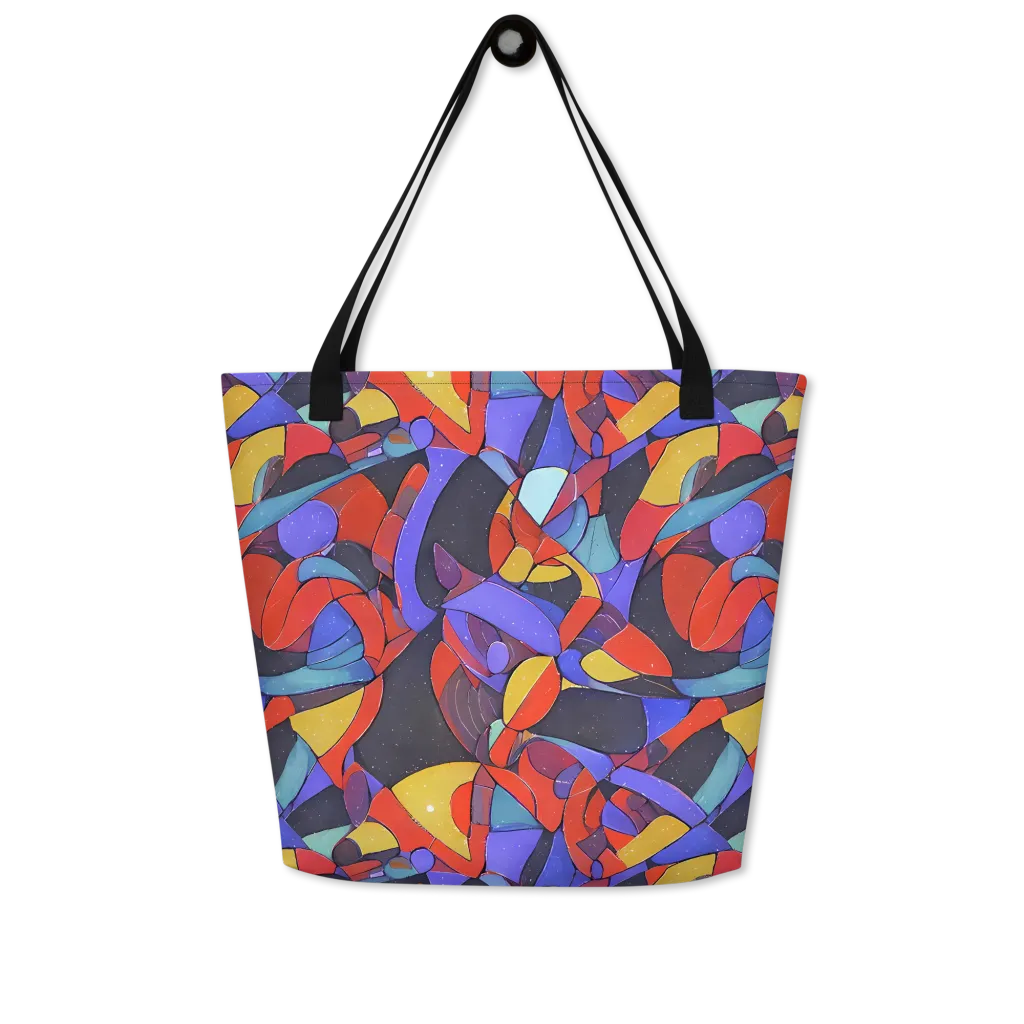 Neon Interlock on Large Tote Bag W/ Pocket — Front
