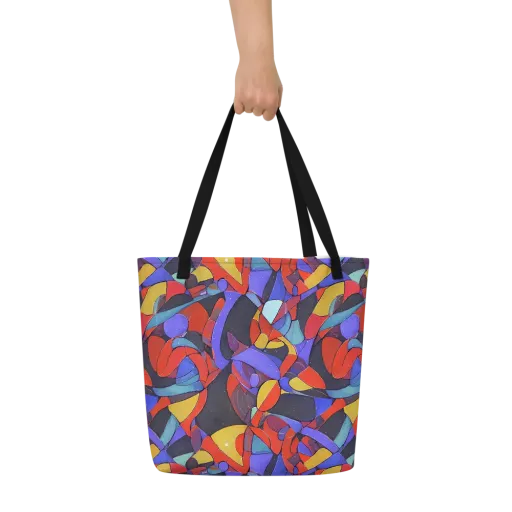 Neon Interlock on a Large Tote Bag W/ Pocket