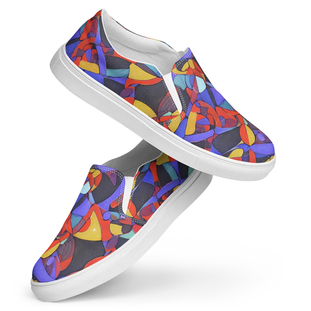 Neon Interlock on Women's Slip-On Canvas Shoes — Front