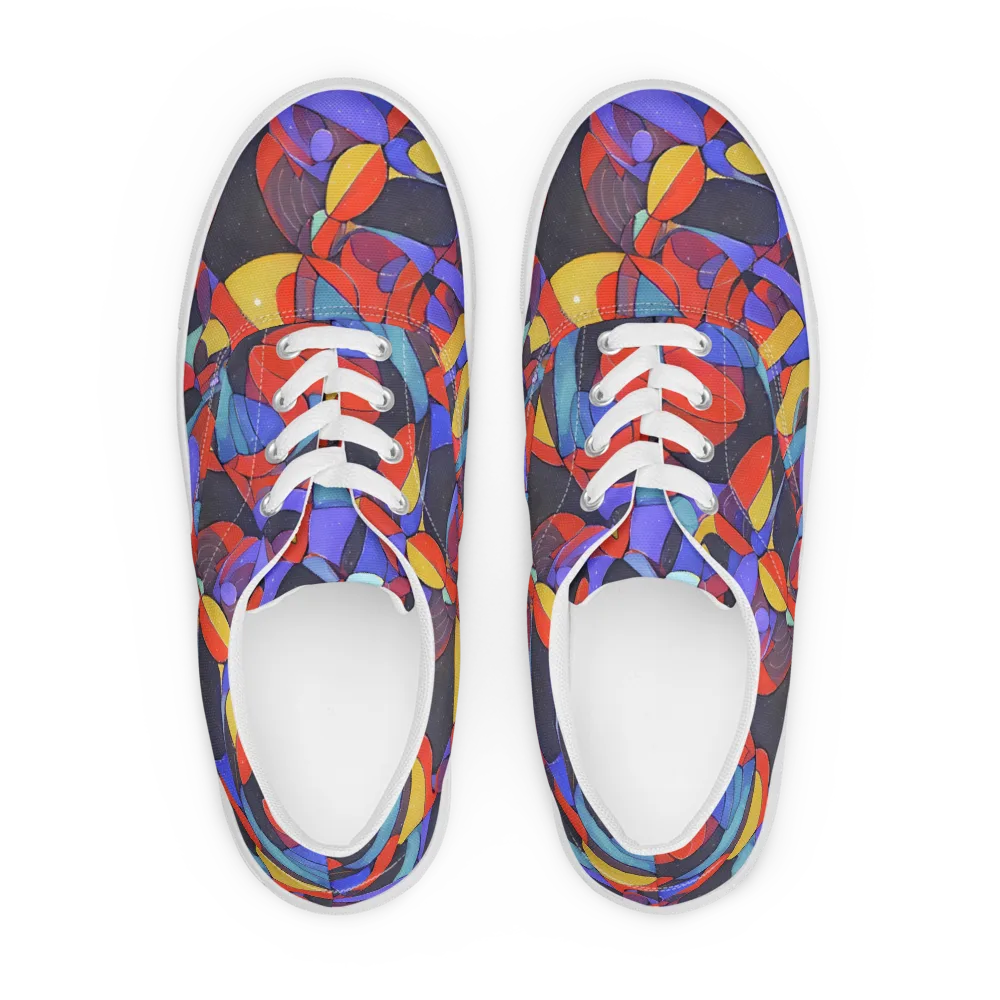Neon Interlock on Men's Lace-Up Canvas Shoes — Front