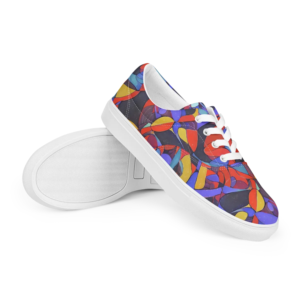 Neon Interlock on Men's Lace-Up Canvas Shoes — Right Front