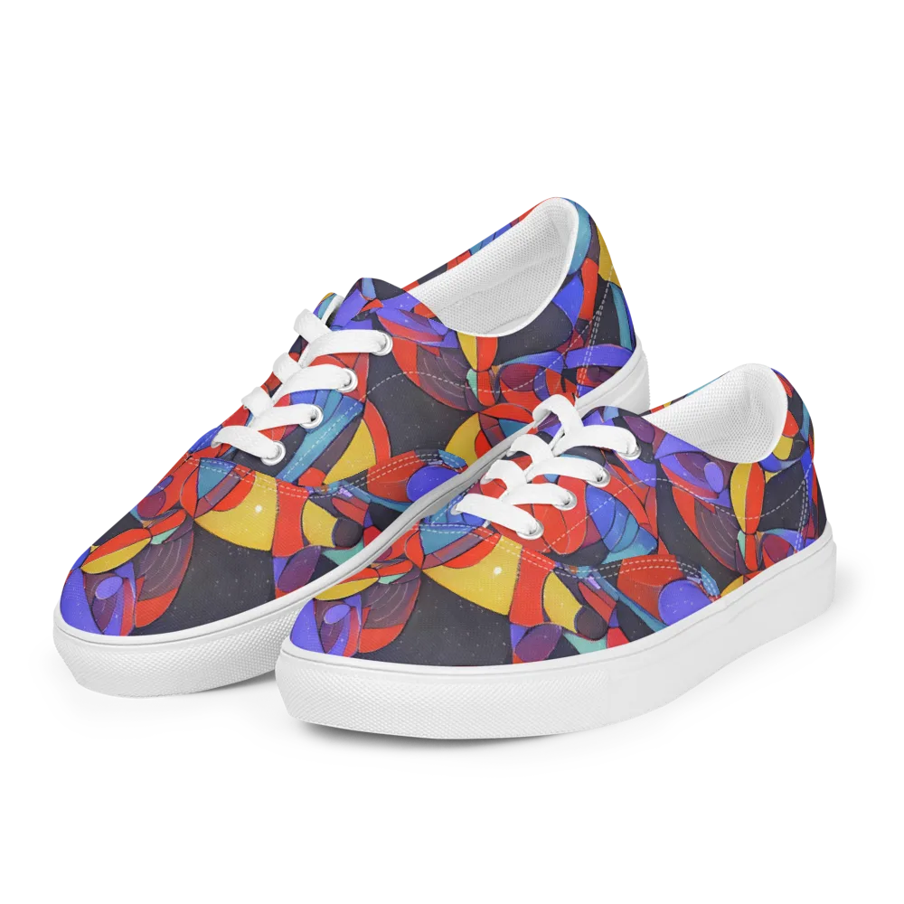 Neon Interlock on Men's Lace-Up Canvas Shoes — Left Front