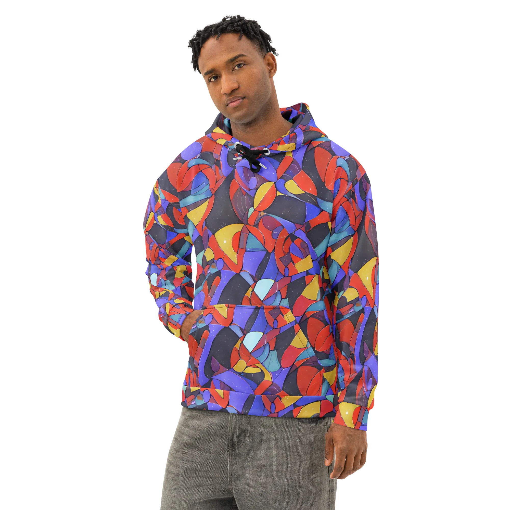 Neon Interlock on Cotton Hoodie — Left Front