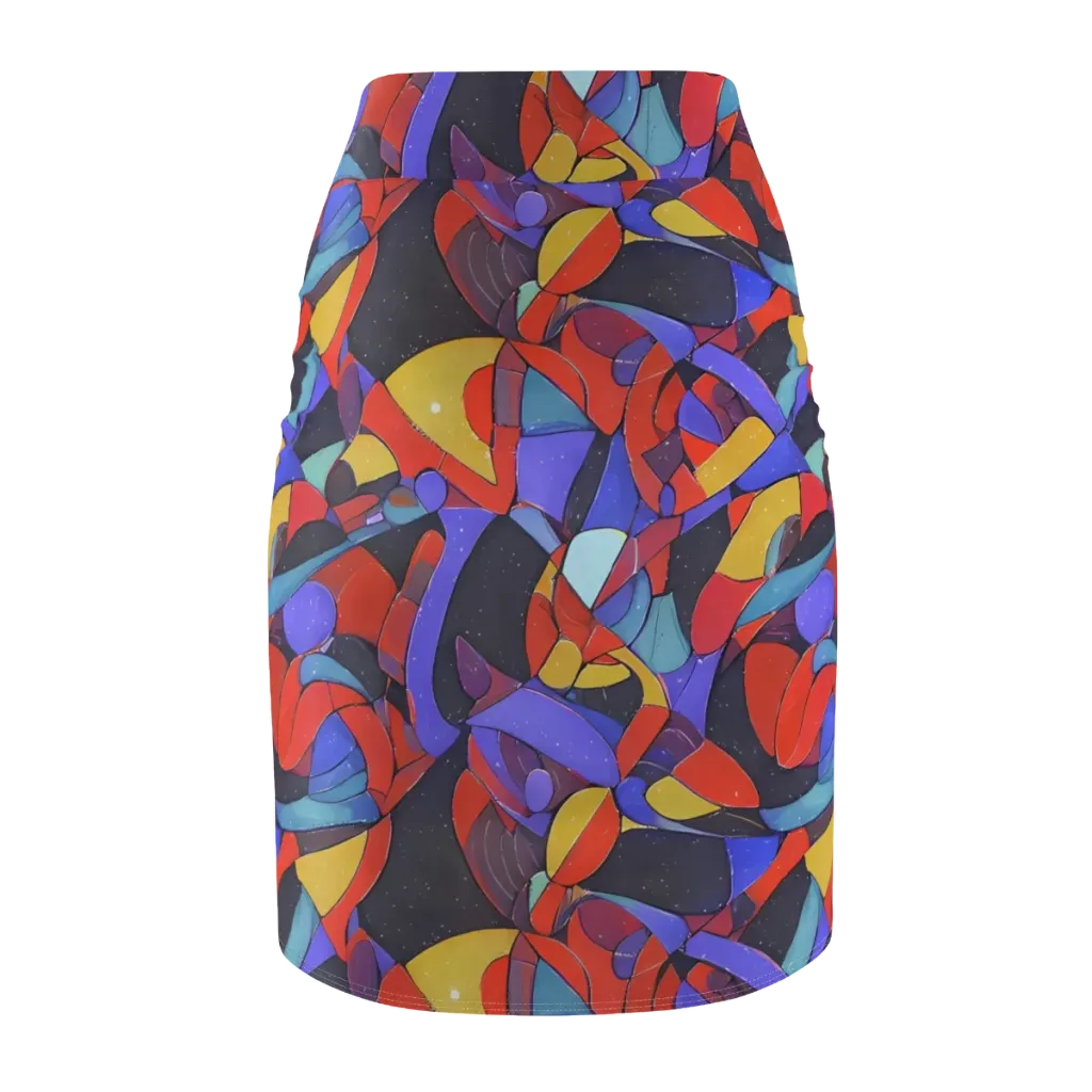 Neon Interlock on Pencil Skirt — Back