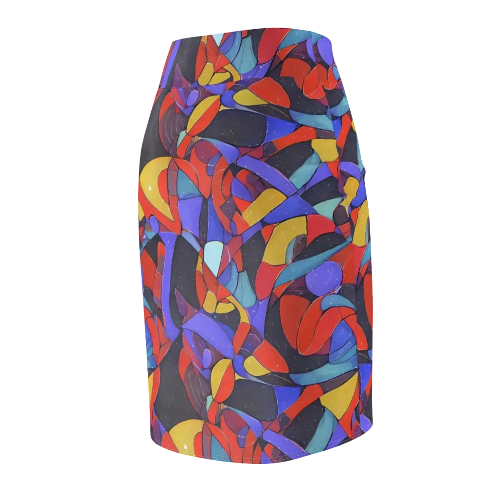 Neon Interlock on Pencil Skirt — Back Side