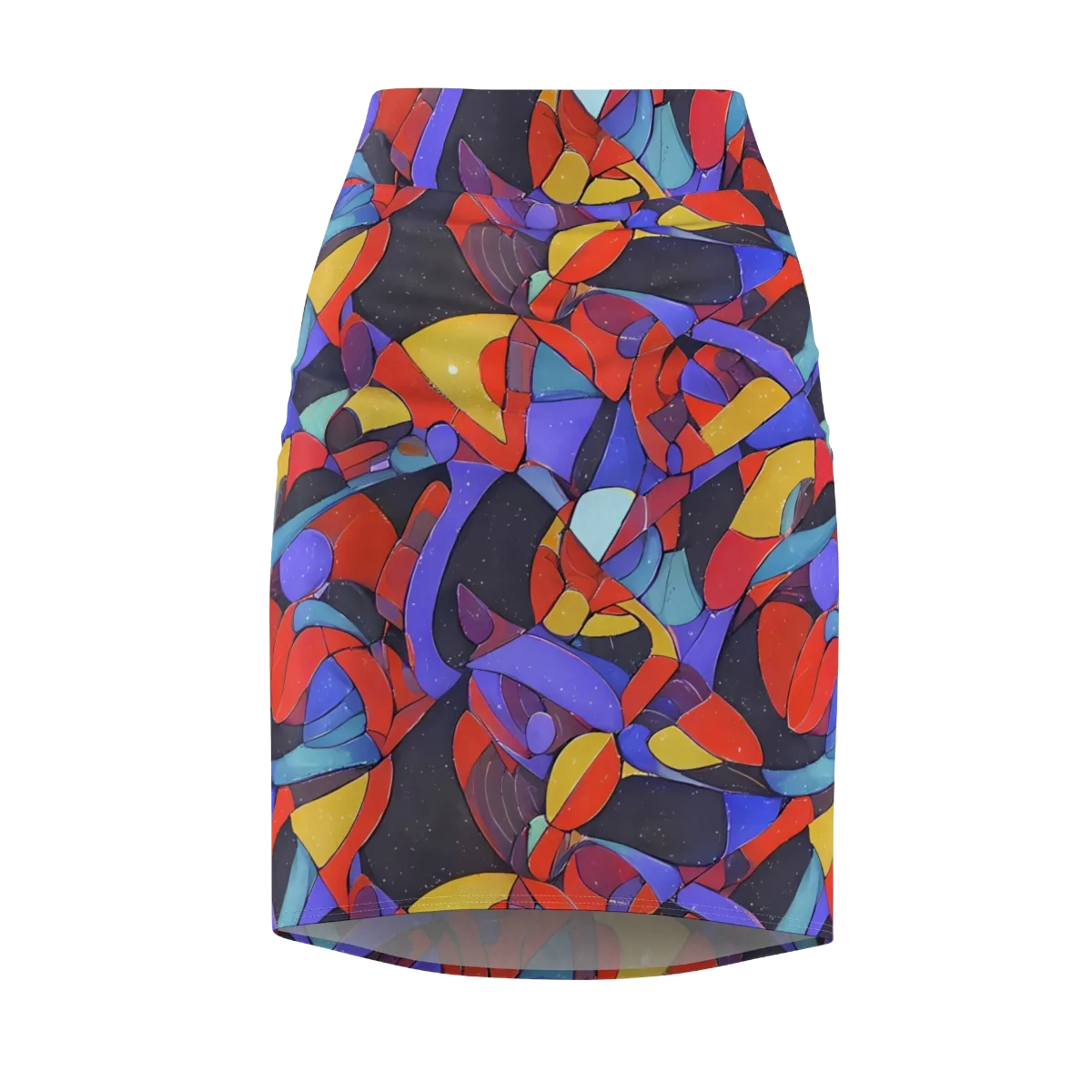 Neon Interlock on Pencil Skirt — Front
