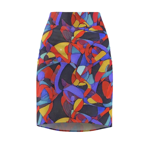 Neon Interlock on a Pencil Skirt