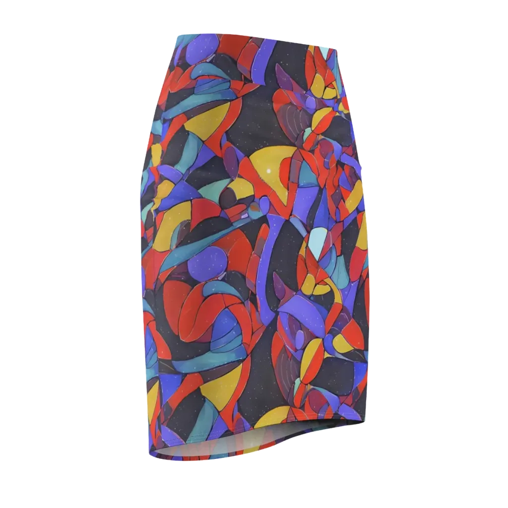 Neon Interlock on Pencil Skirt — Front Side