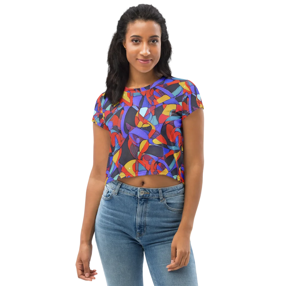 Neon Interlock on Crop Tee — Front