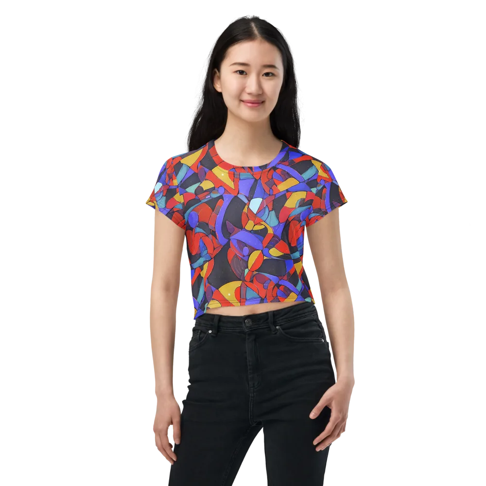 Neon Interlock on Crop Tee — Front