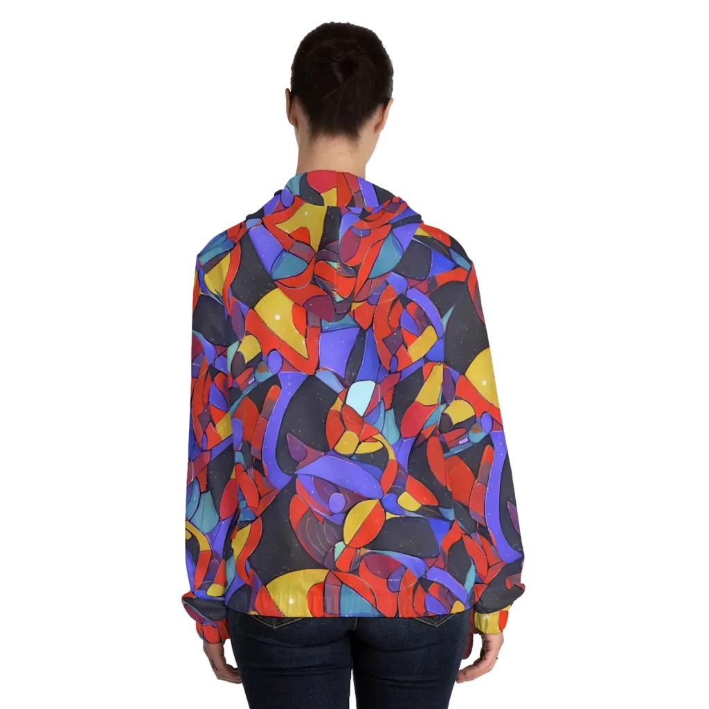 Neon Interlock on Women's Full-Zip Hoodie — Back On Person