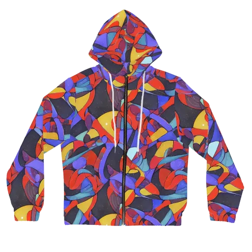Neon Interlock on a Women's Full-Zip Hoodie