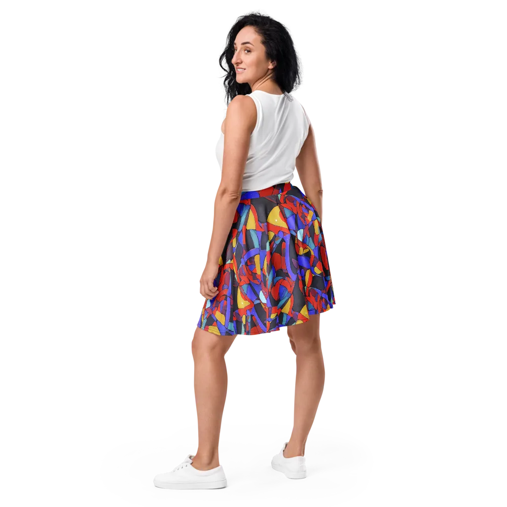 Neon Interlock on Skater Skirt — Back