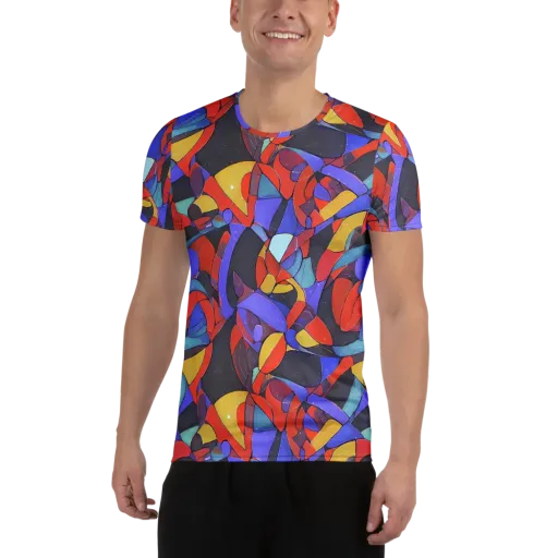 Neon Interlock on a Men's Athletic T-Shirt